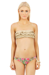 Metallic Gold Ruffle Bandeau