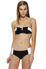 Black + White Bandeau Bikini